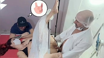 Husband brings wife to unusual gynecologist for a checkup!